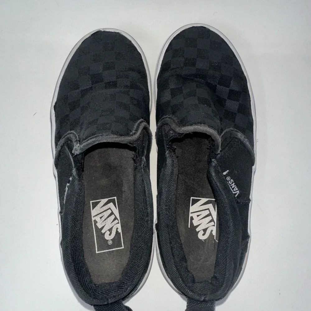 Vans Classic Black Checkerboard Slip Ons‎ Kids Size 1